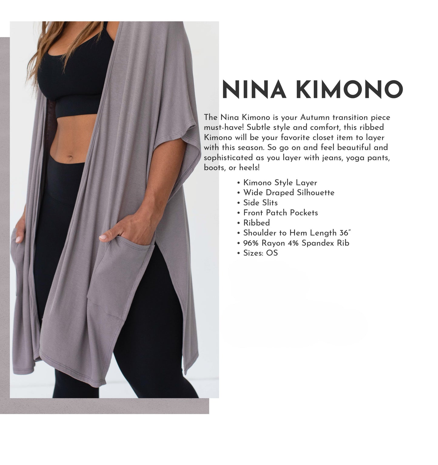 Ribbed Nina Kimono